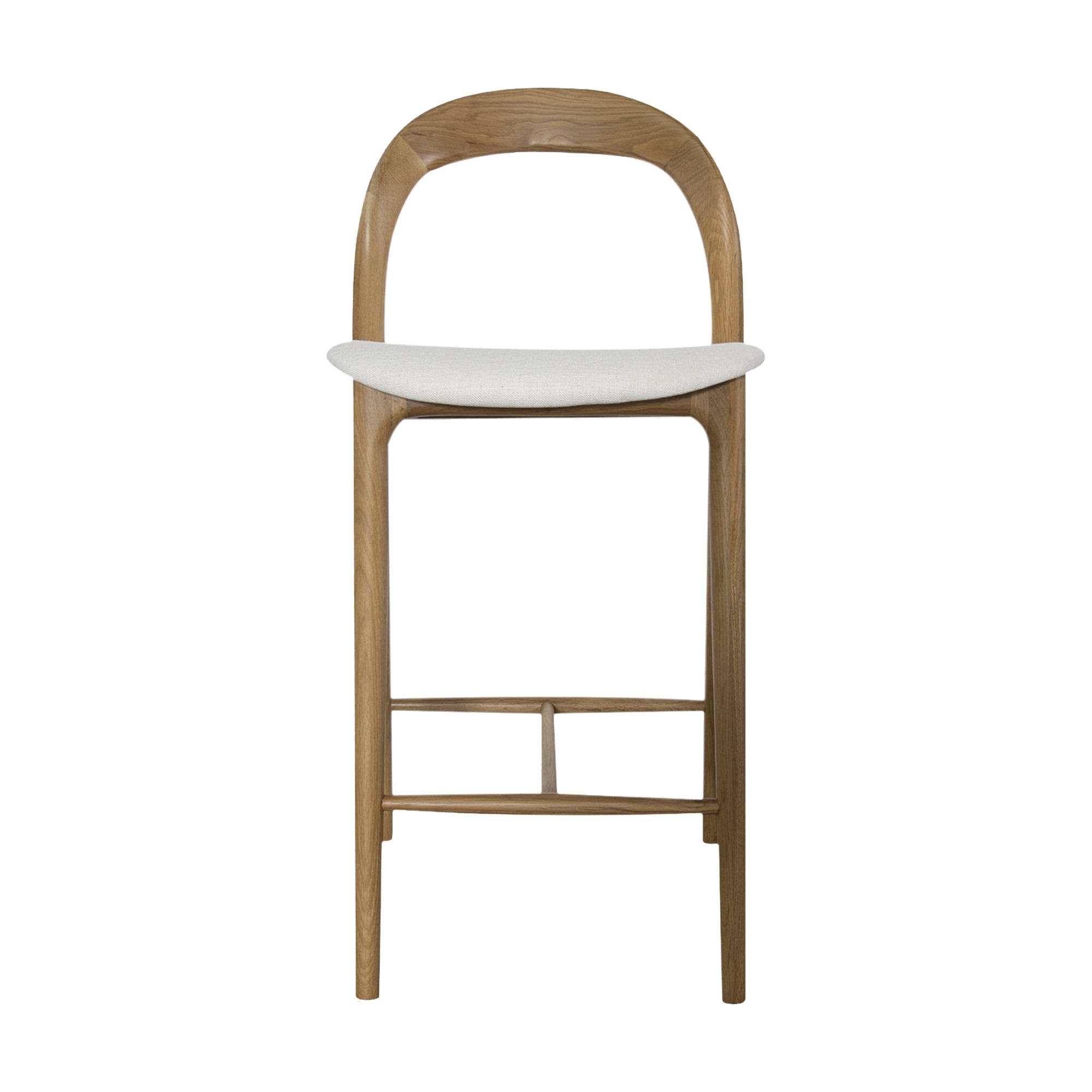 Silla de Counter Bentwood con Estructura de Roble Natural y Tela Diego Cream - image 2