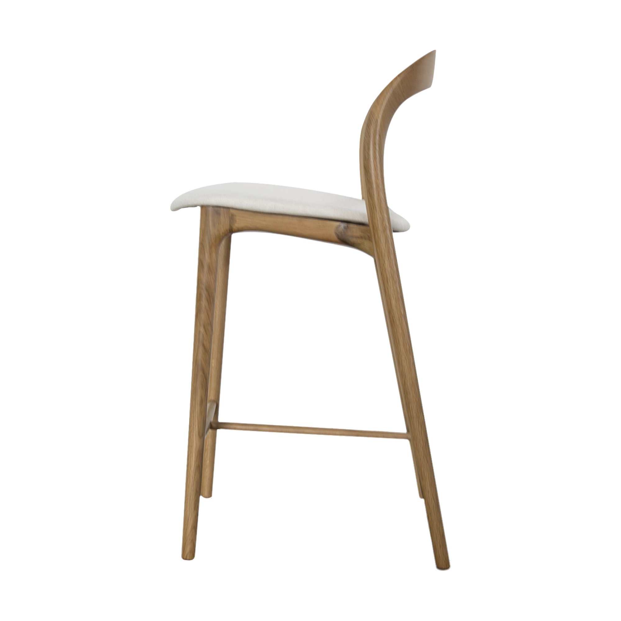 Silla de Counter Bentwood con Estructura de Roble Natural y Tela Diego Cream - image 3