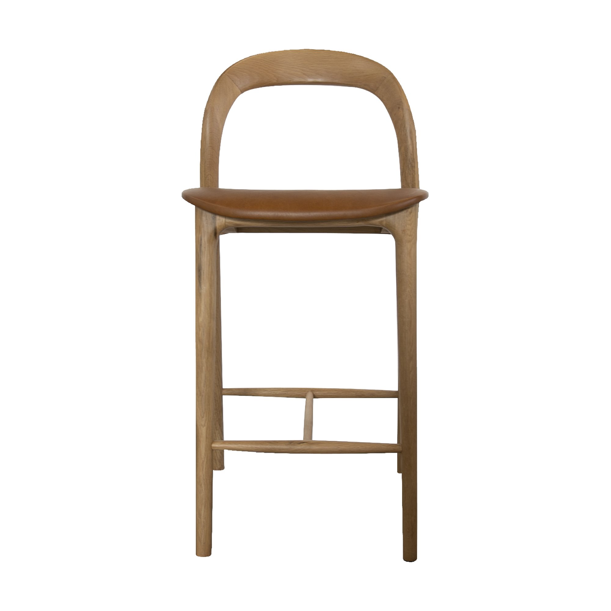 Bentwood Counter Chair with Natural Oak Frame and Oxford Spice Leather - image 2