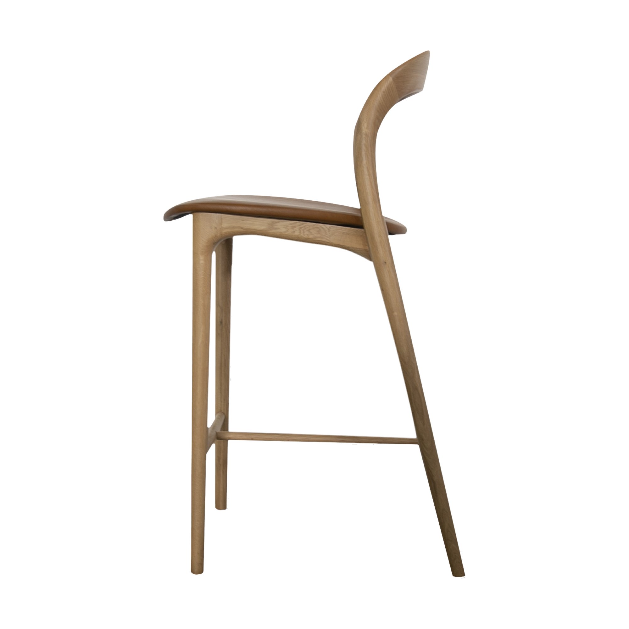 Bentwood Counter Chair with Natural Oak Frame and Oxford Spice Leather - image 3