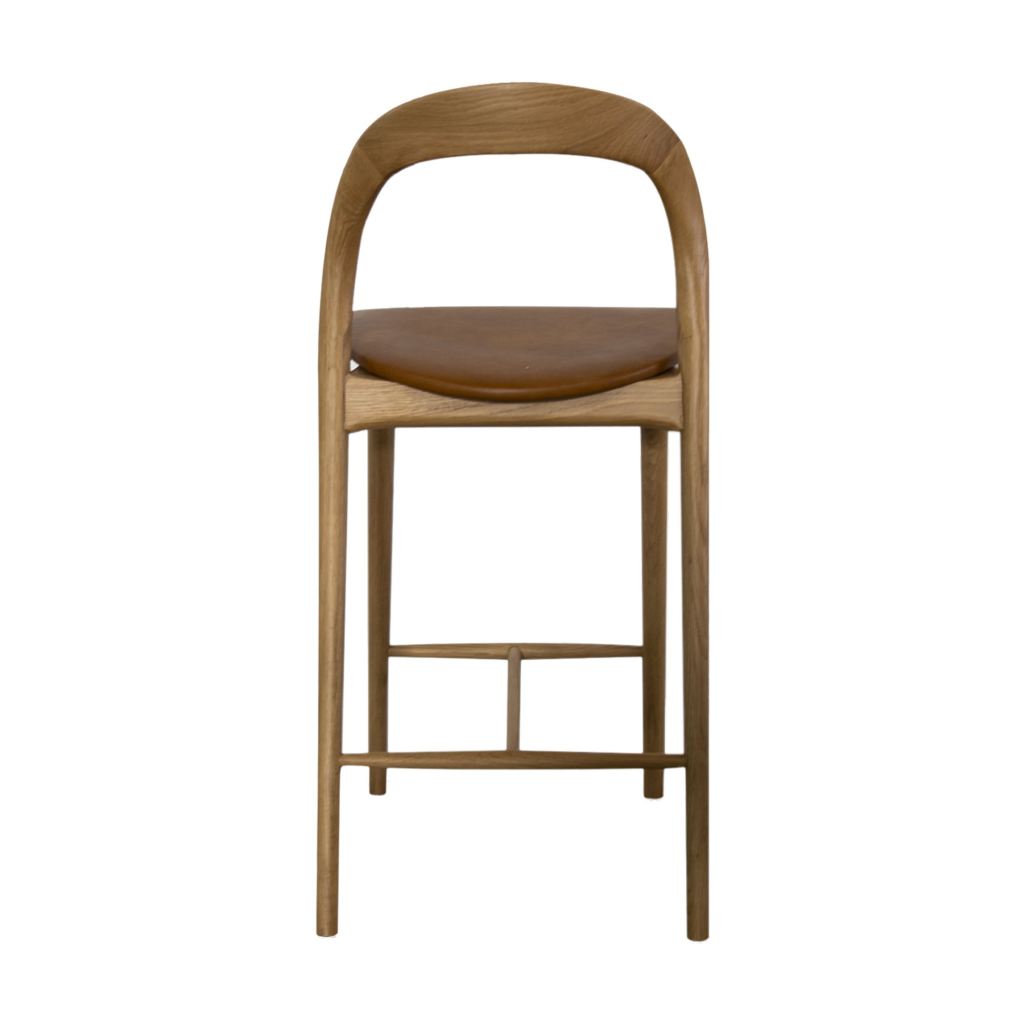 Bentwood Counter Chair with Natural Oak Frame and Oxford Spice Leather - image 5