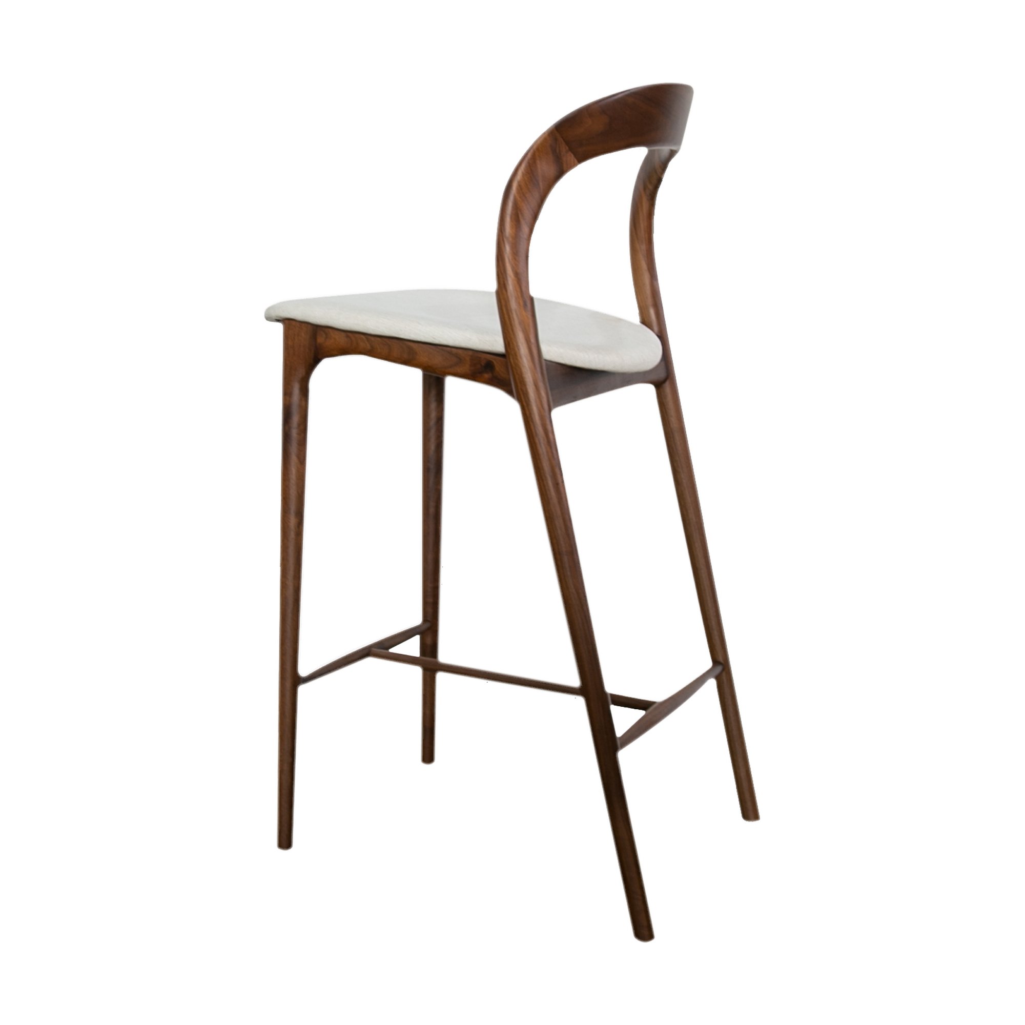 Silla de Counter Bentwood con Estructura de Nogal Natural y Tela Diego Cream - image 4