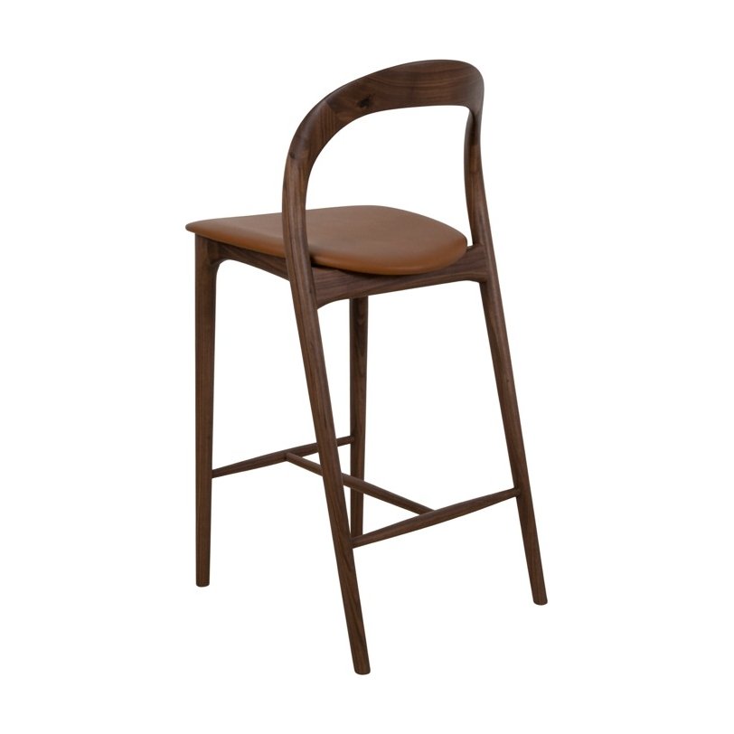 Silla de Counter Bentwood con Estructura de Nogal Natural y Cuero Oxford Spice - image 3