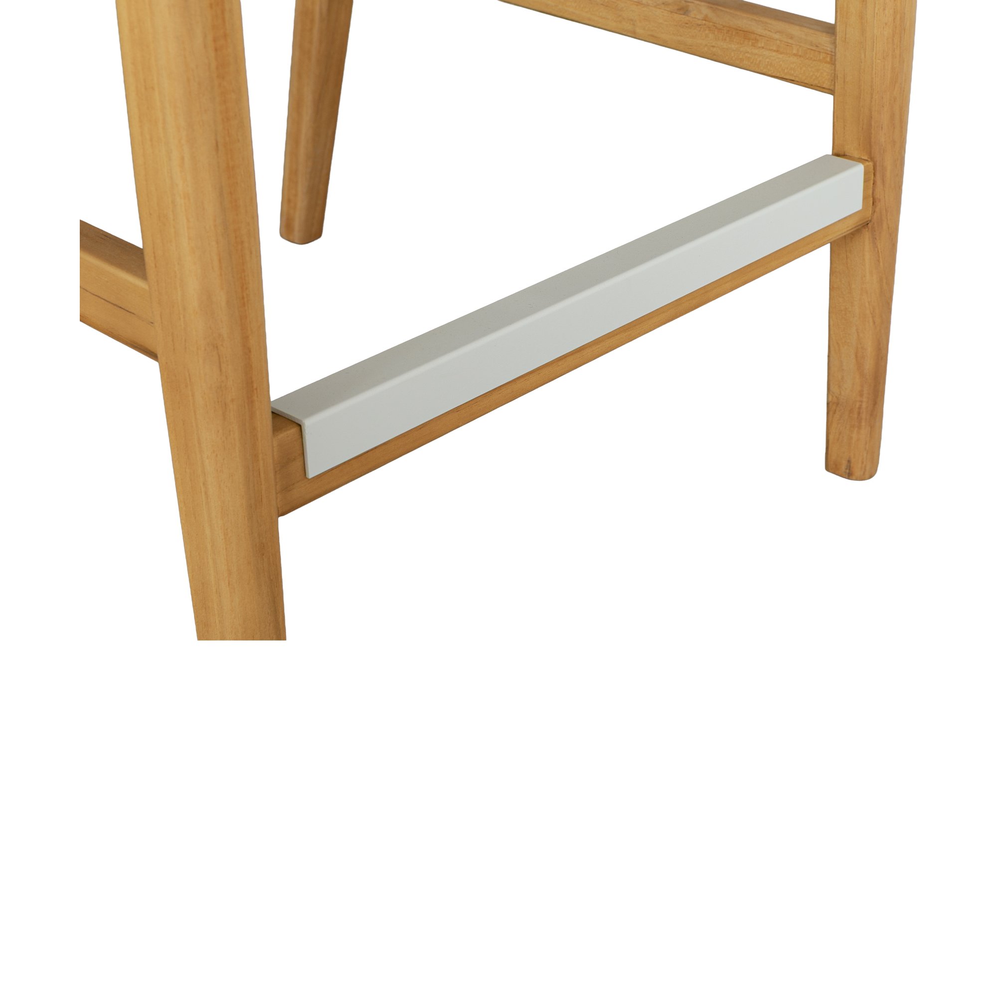 Riverdale Bar Stool with Teak Frame, AD1 Cream Fabric and Beige Weaving - image 5
